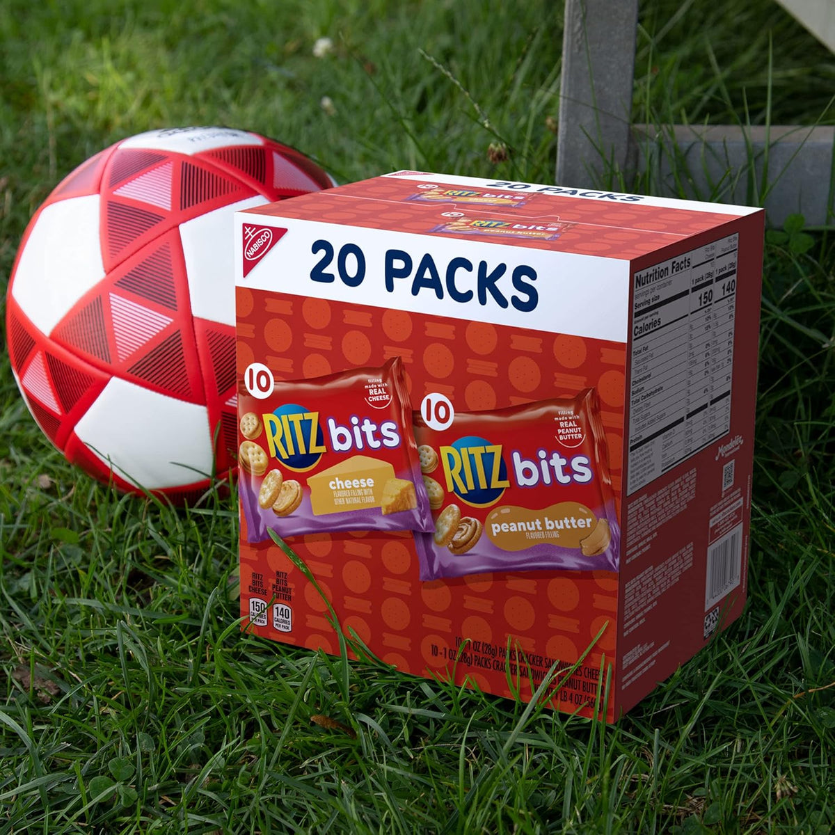 RITZ Bits Cheese and PB Sandwich Crackers – Kid-Friendly Pantry Snacks for Lunchboxes, Field Trips, and Playdates, 20-Count Variety Pack