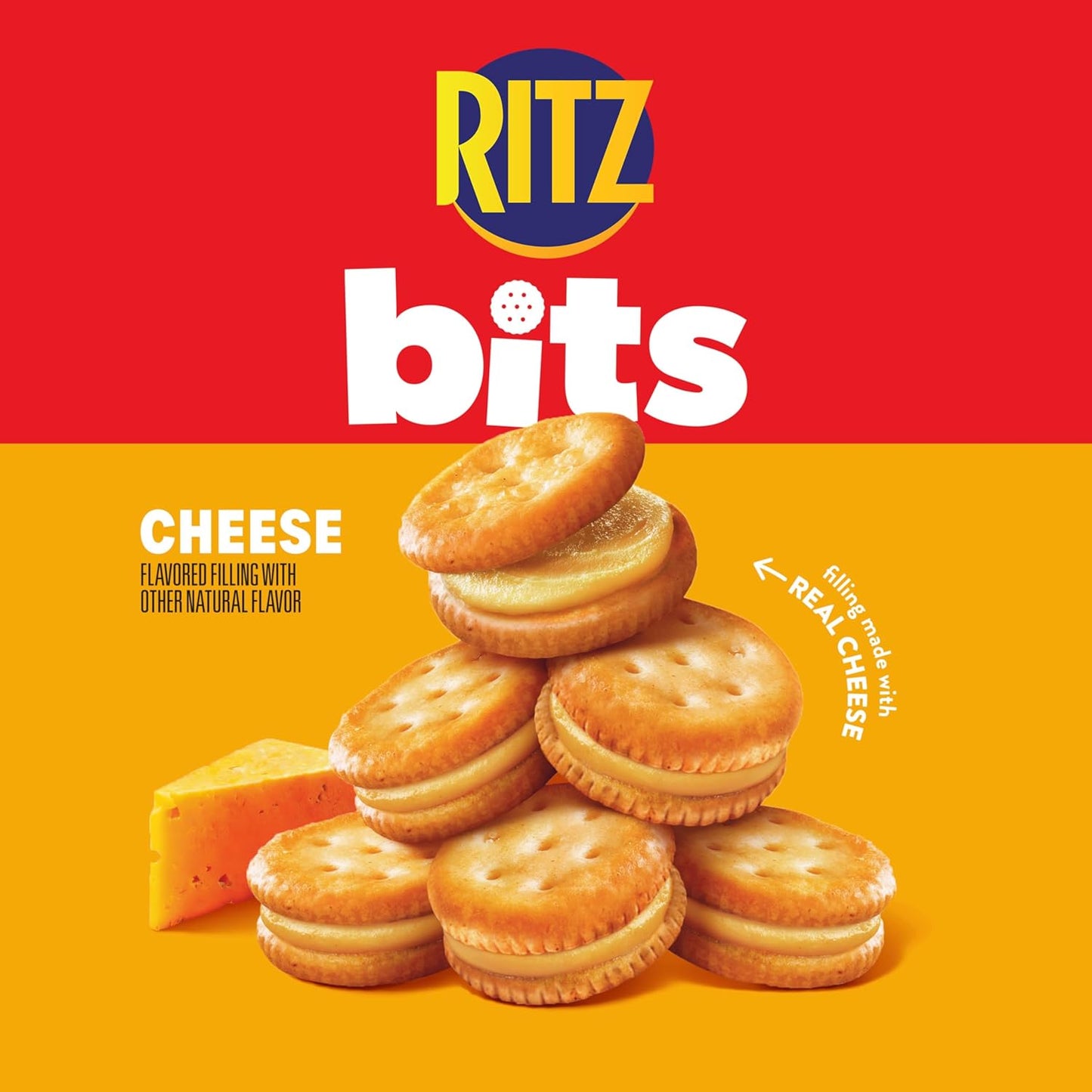 RITZ Bits Cheese Sandwich Crackers – Road Trip Travel Snack, 40 Single-Serve 1-oz Packs