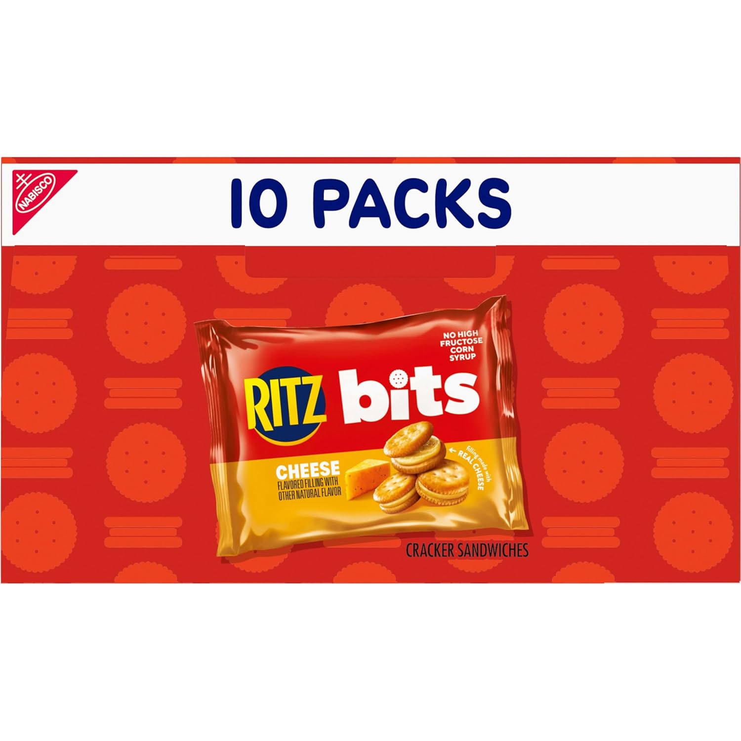 RITZ Bits Cheese Sandwich Crackers – Road Trip Travel Snack, 40 Single-Serve 1-oz Packs