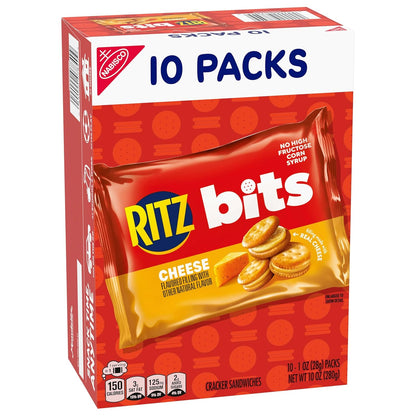 RITZ Bits Cheese Sandwich Crackers – Road Trip Travel Snack, 40 Single-Serve 1-oz Packs
