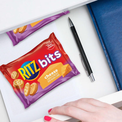 RITZ Bits Cheese Sandwich Crackers – Road Trip Travel Snack, 40 Single-Serve 1-oz Packs