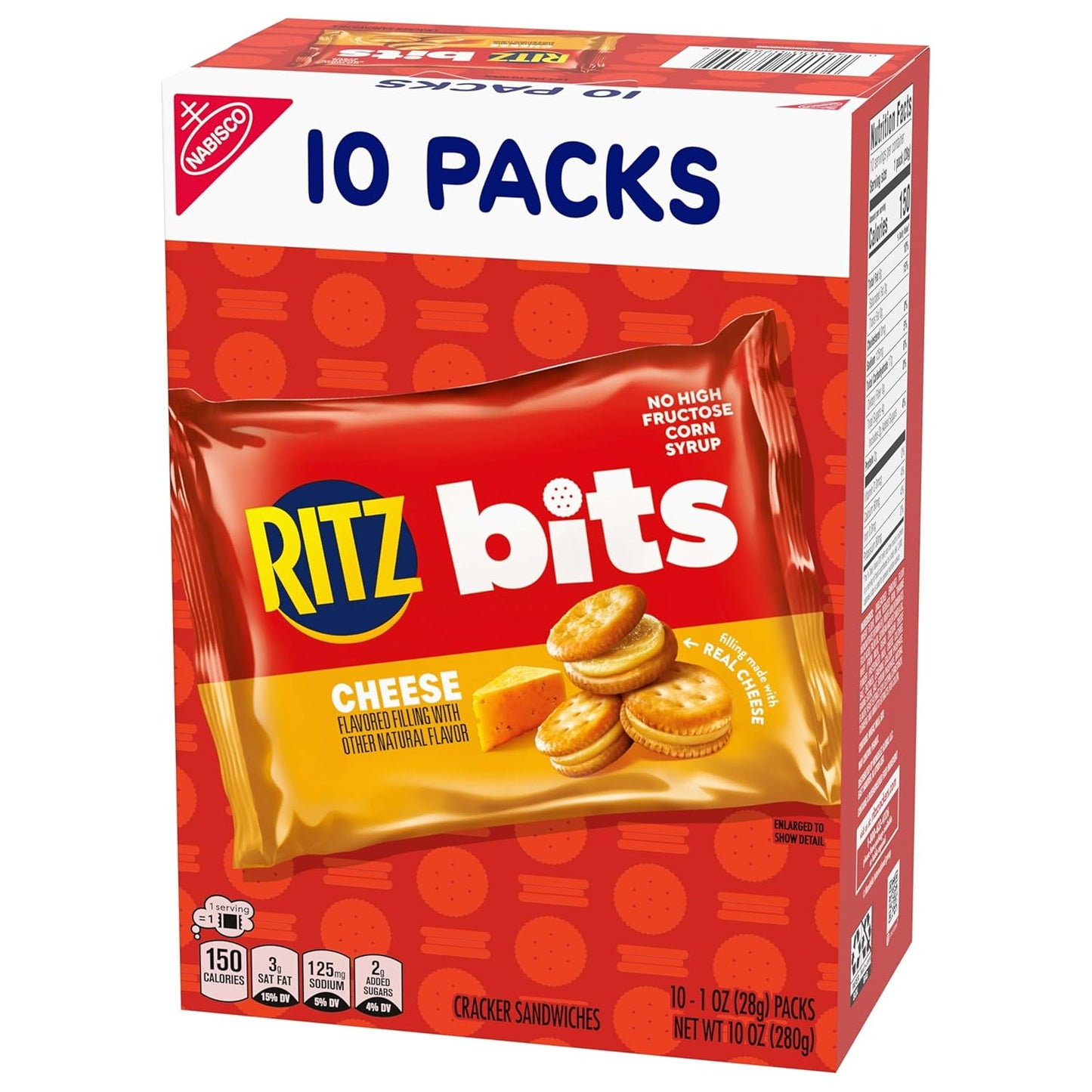 RITZ Bits Cheese Sandwich Crackers – Road Trip Travel Snack, 40 Single-Serve 1-oz Packs
