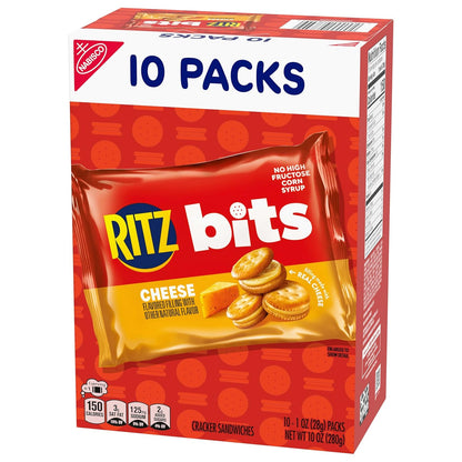 RITZ Bits Cheese Sandwich Crackers – Road Trip Travel Snack, 40 Single-Serve 1-oz Packs
