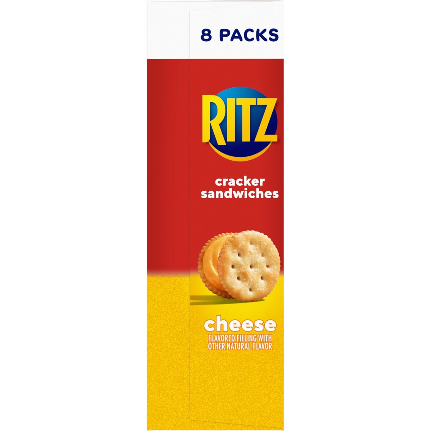 RITZ Cheese Sandwich Crackers – Office Desk Drawer Snack Pack for Quick Work Breaks, 48 Single-Serve Boxes
