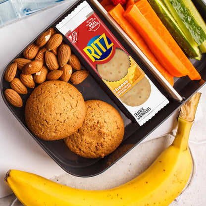 RITZ Cheese Sandwich Crackers – Office Desk Drawer Snack Pack for Quick Work Breaks, 48 Single-Serve Boxes