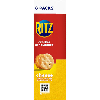 RITZ Cheese Sandwich Crackers – Office Desk Drawer Snack Pack for Quick Work Breaks, 48 Single-Serve Boxes