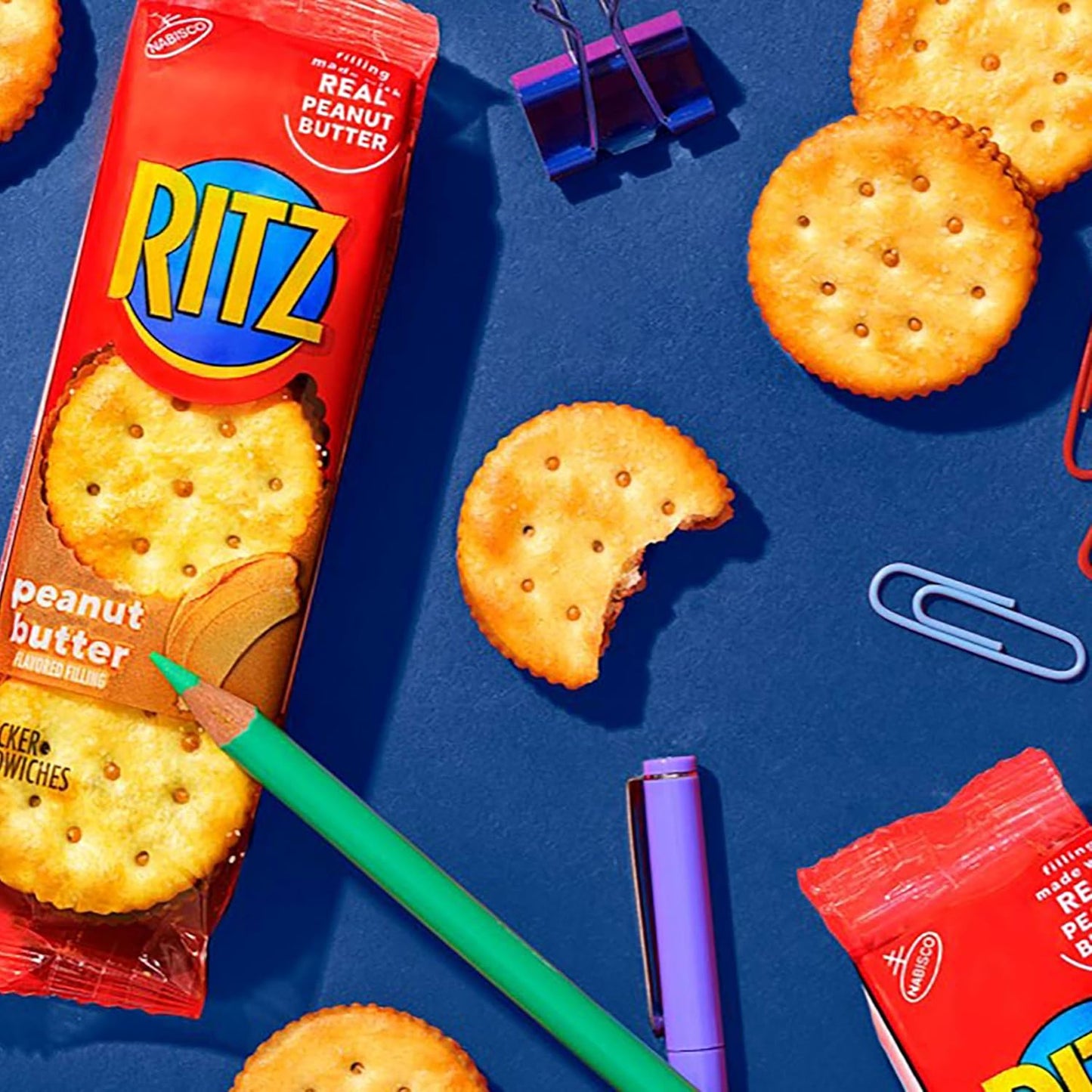 RITZ Peanut Butter and Cheese Sandwich Crackers Variety Pack – Travel-Ready Road Trip and Car Snack