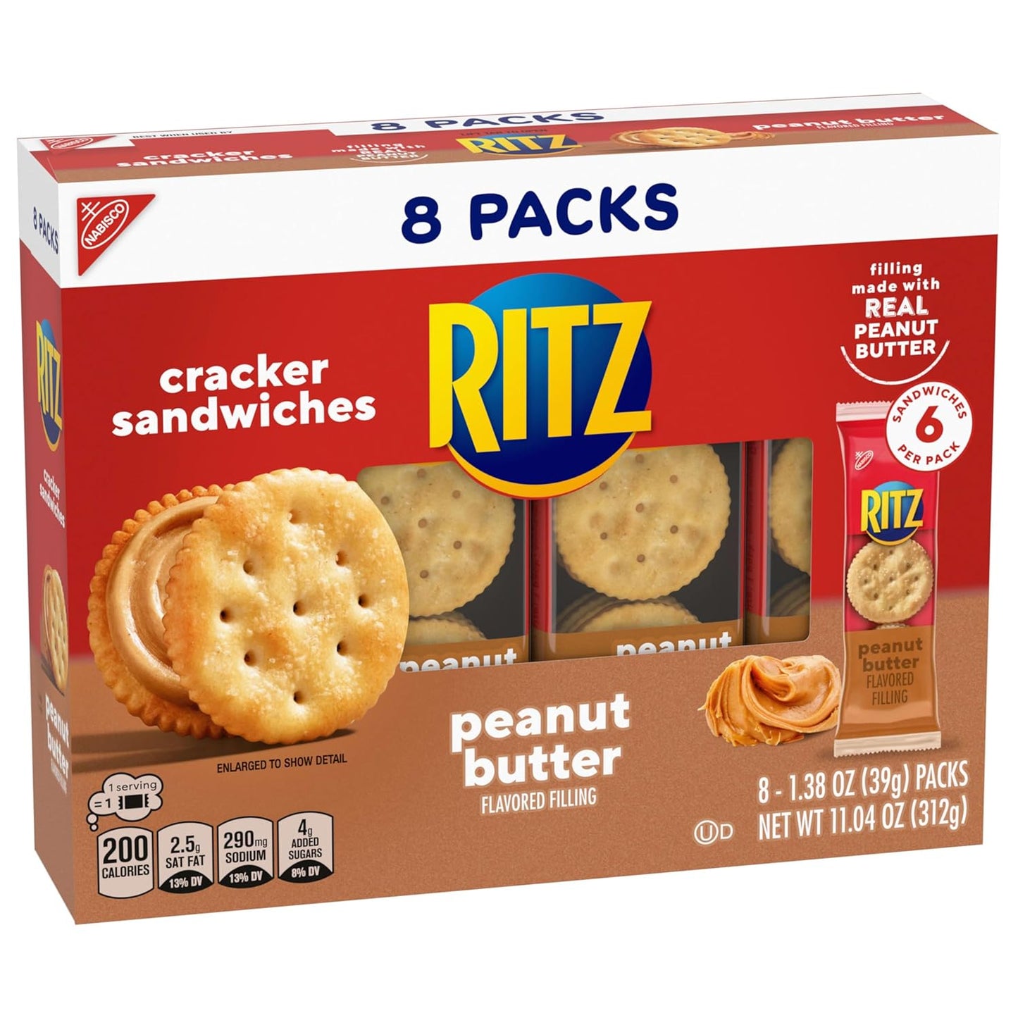 RITZ Peanut Butter and Cheese Sandwich Crackers Variety Pack – Travel-Ready Road Trip and Car Snack