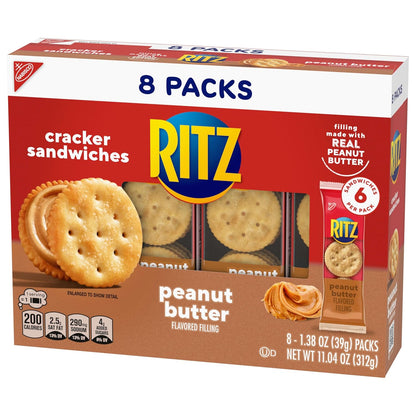 RITZ Peanut Butter Sandwich Crackers – Office Desk Drawer Snacks for Between-Meeting Fuel
