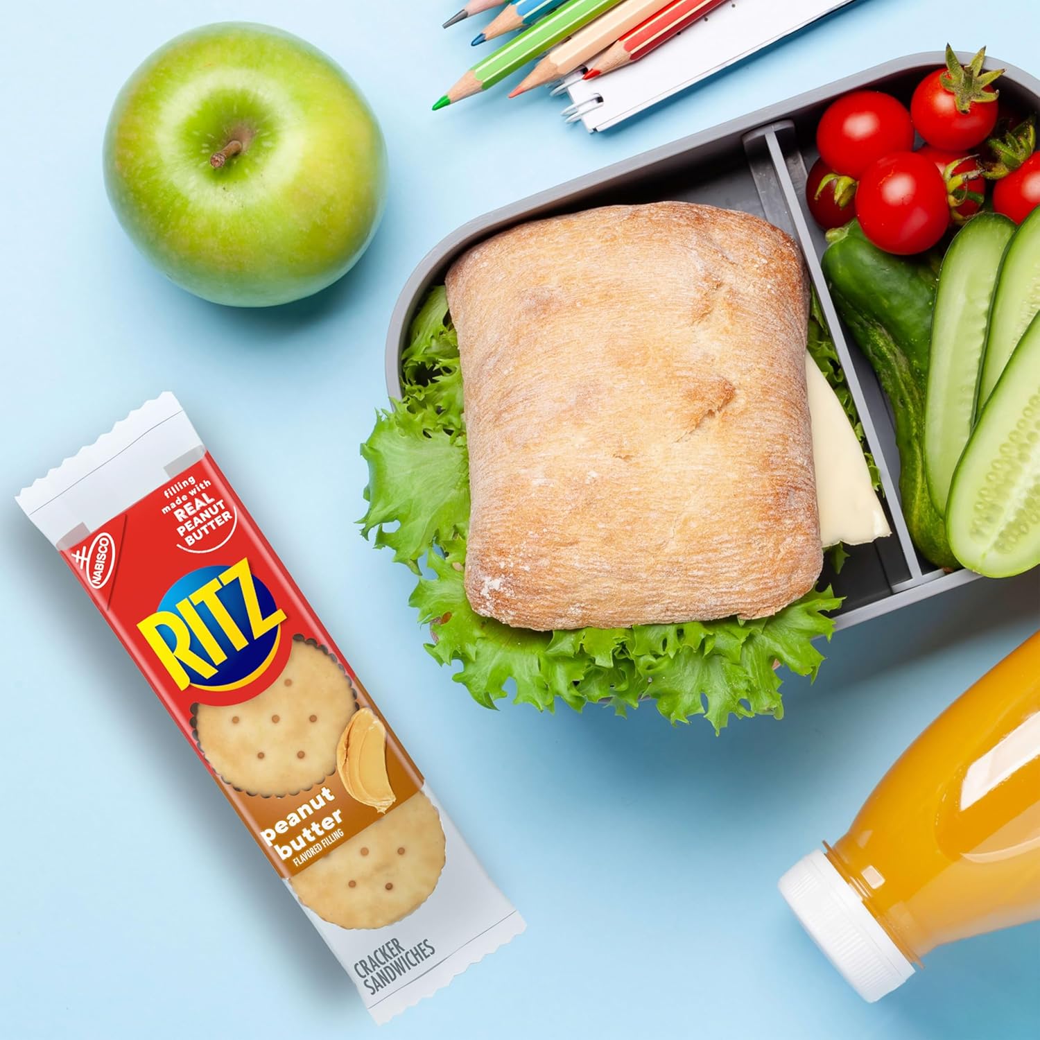 RITZ Peanut Butter Sandwich Crackers – Office Desk Drawer Snacks for Between-Meeting Fuel