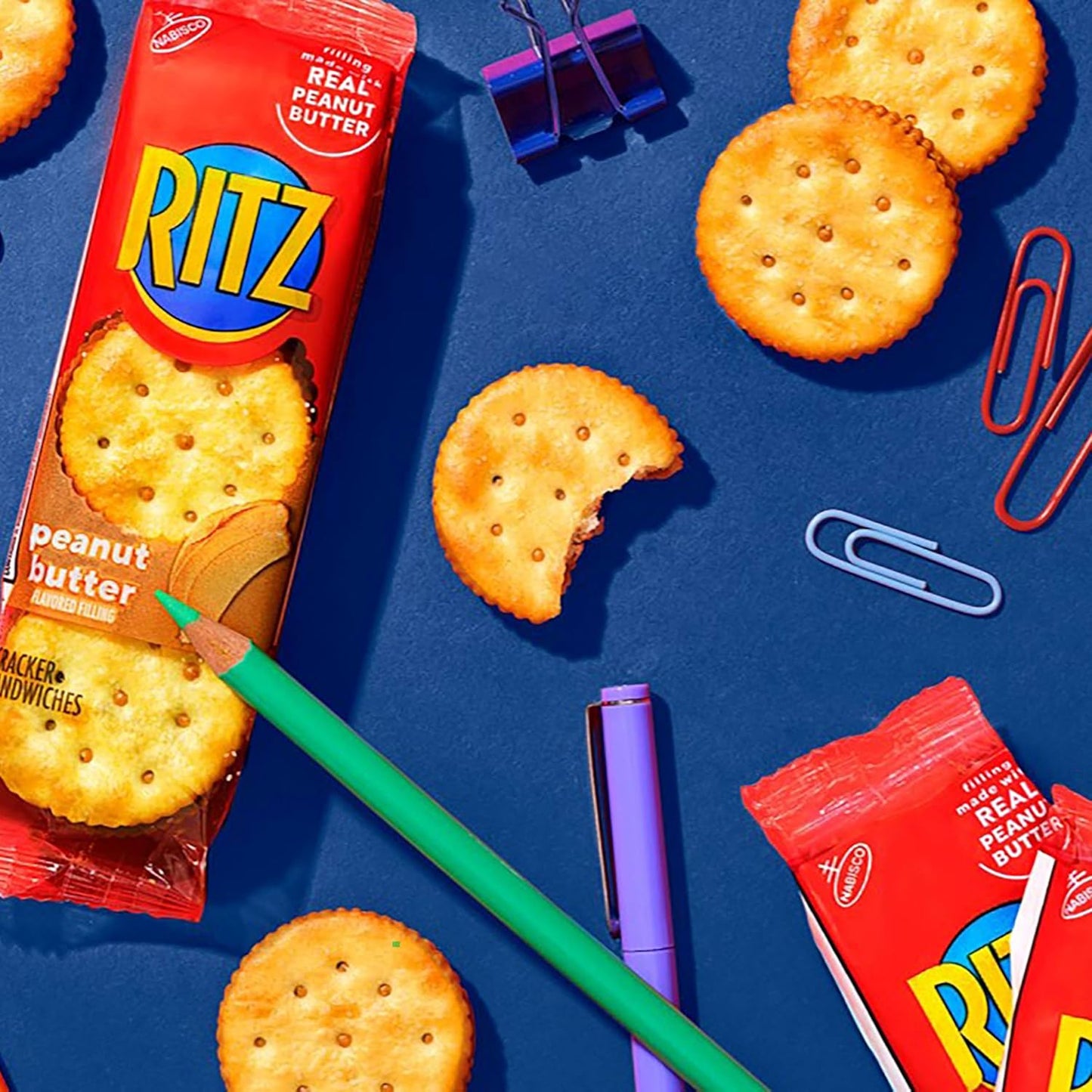 RITZ Peanut Butter Sandwich Crackers – Office Desk Drawer Snacks for Between-Meeting Fuel