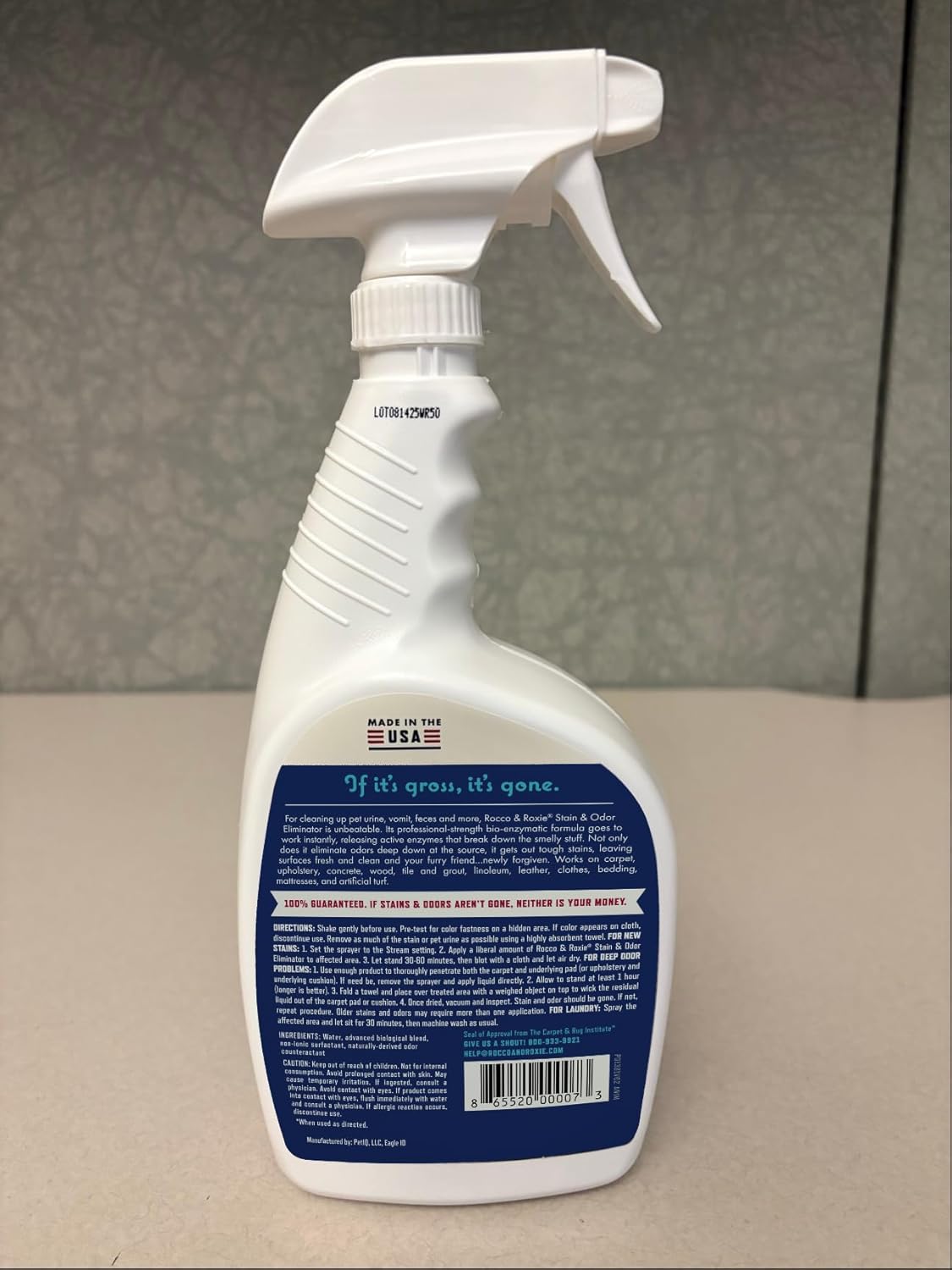 Rocco & Roxie Supply Co. Stain & Strong Odor Eliminator – Non-Toxic Enzyme Pet Cleaner for Child-Safe Family Homes