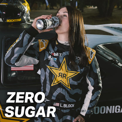 Rockstar Pure Zero Energy Drink – B-Vitamin Taurine Guarana Blend for Clean Daily Energy