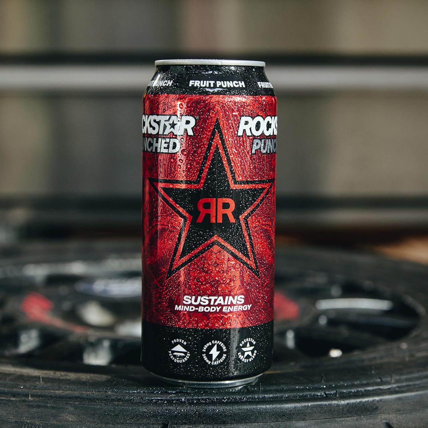 Rockstar Tropical Energy Drink – Portable 12oz Cans for Camping Coolers, Road Trip Dashboards, and Hike Trailheads