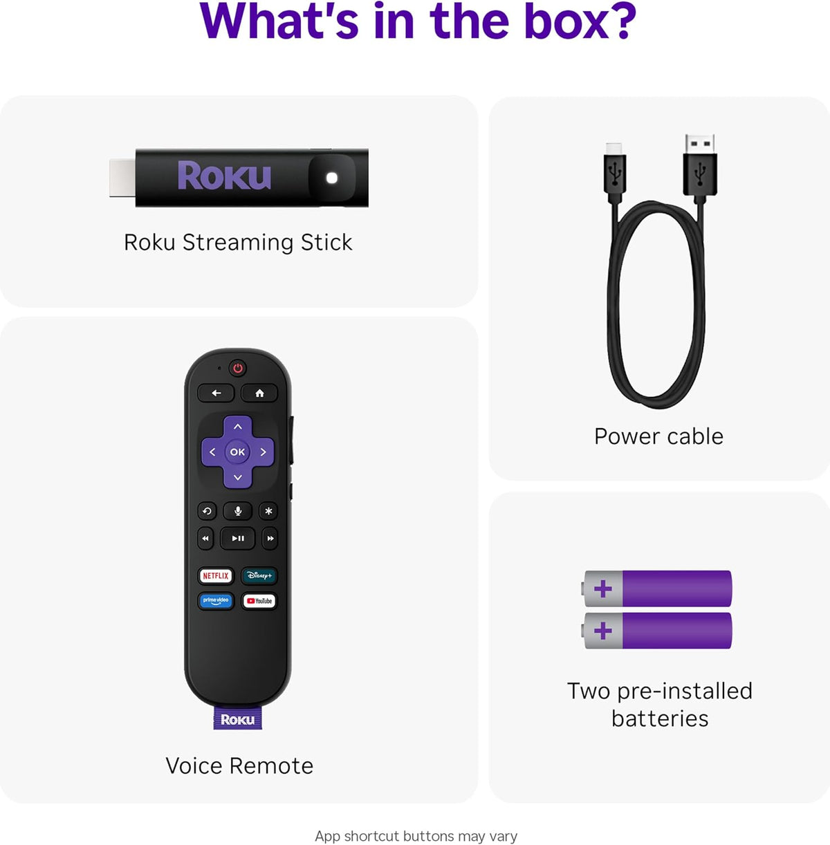 Roku Streaming Stick HD with Voice Remote – On-the-Go Streaming for Road Trips and Weekend Getaways