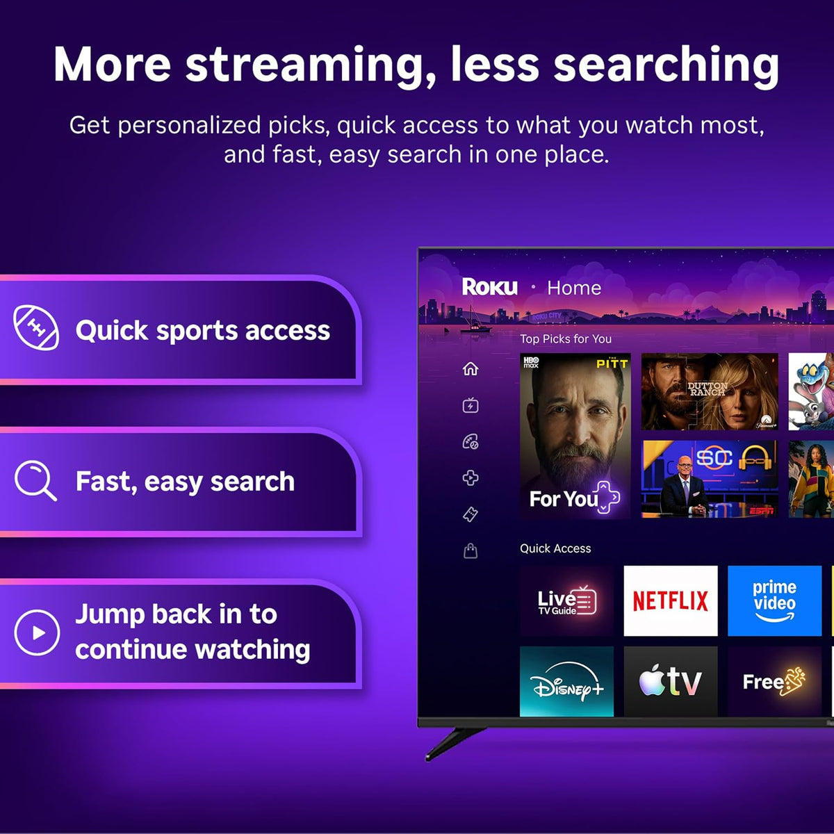 Roku Streaming Stick HD with Voice Remote – On-the-Go Streaming for Road Trips and Weekend Getaways