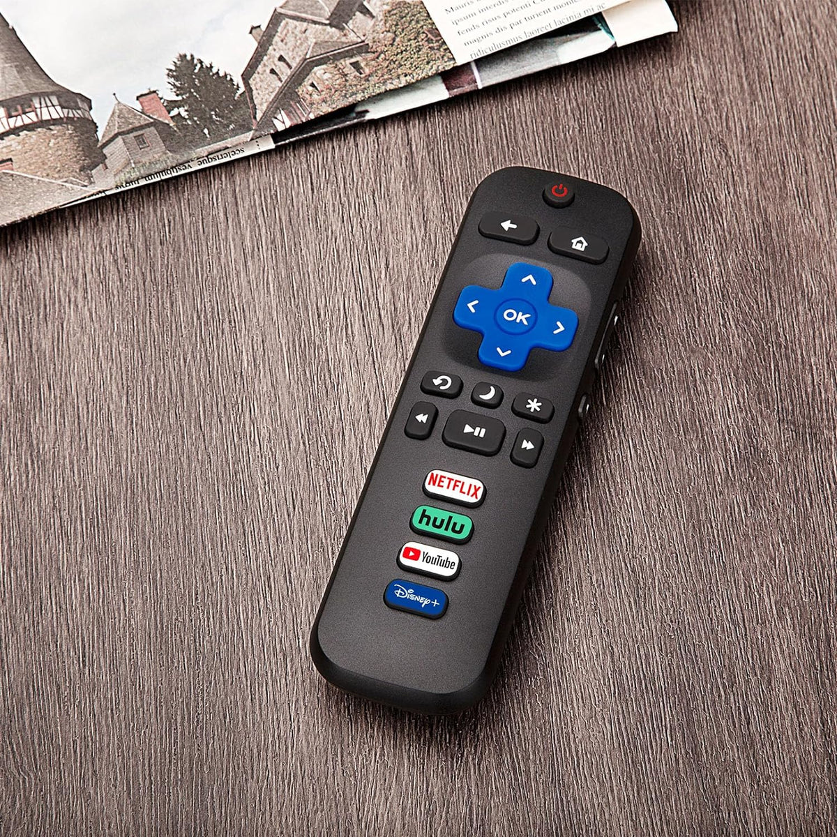 Roku TV Replacement Remote - Easy Christmas Gift for Elderly Parents and Grandparents, No-Pairing Plug and Play