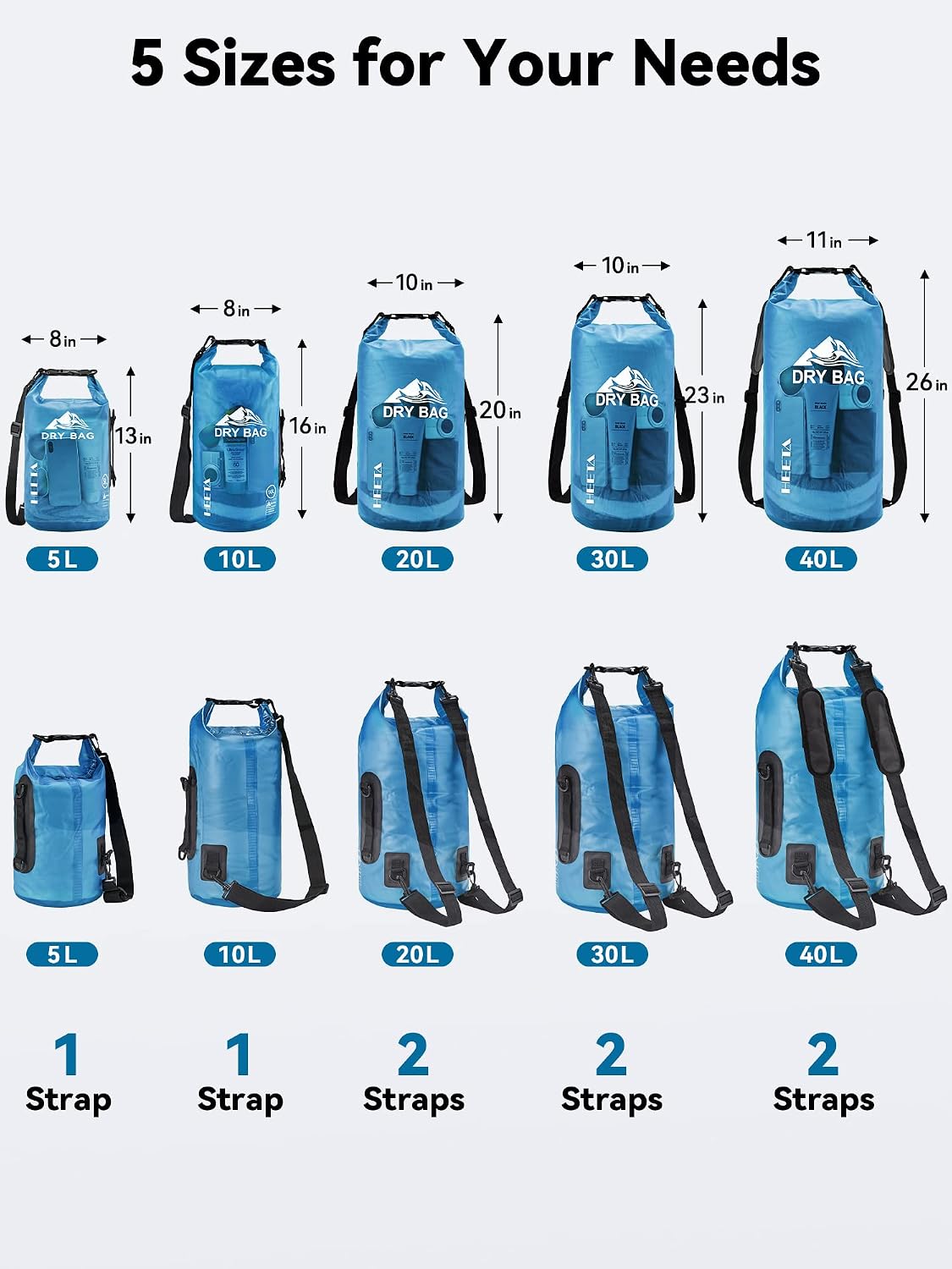 roll-top buckle closure that adjusts capacity and seals out water