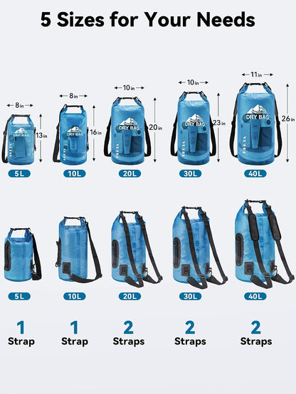 roll-top buckle closure that adjusts capacity and seals out water