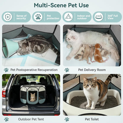 roll-up zippered door entry for easy pet access and secure closure