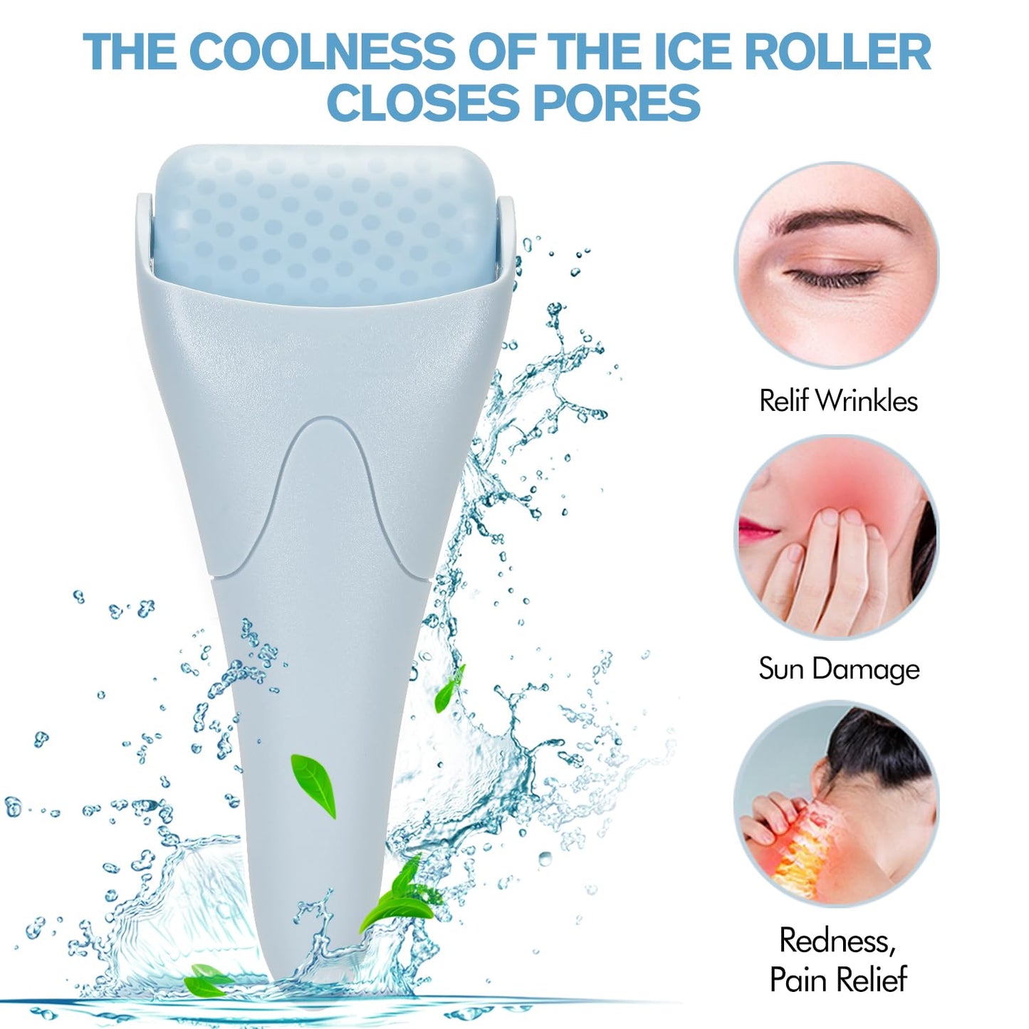 rolling massage technique delivering cold therapy to skin and muscles