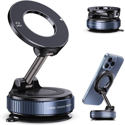 rotary vacuum-lock mechanism paired with 4-layer washable nano-gel base for reusable adhesion on smooth surfaces