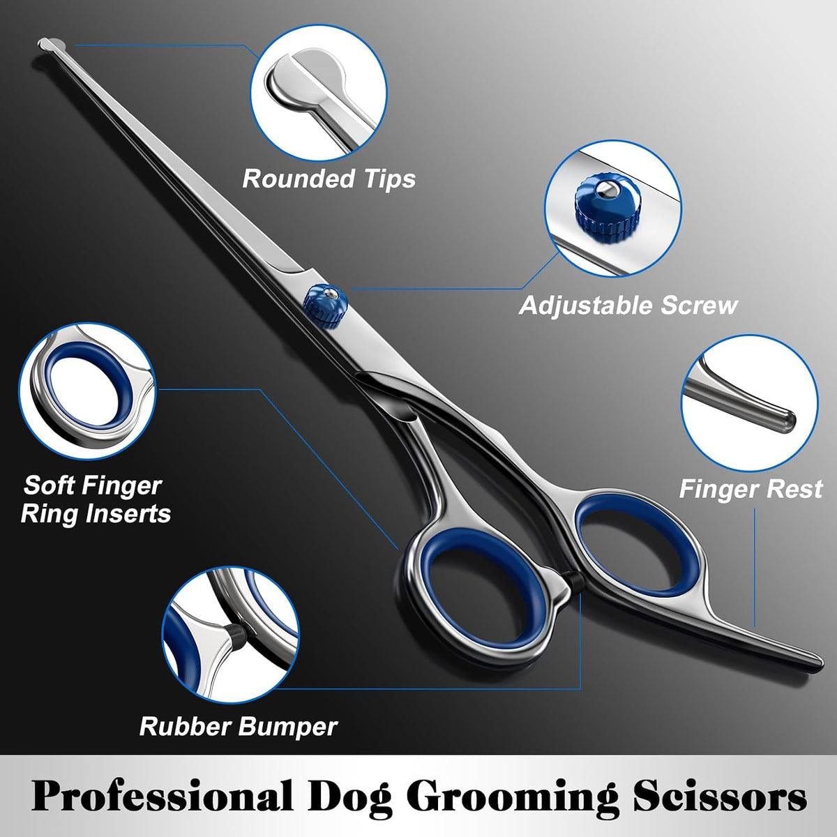 round safety tips on all blades to prevent skin punctures