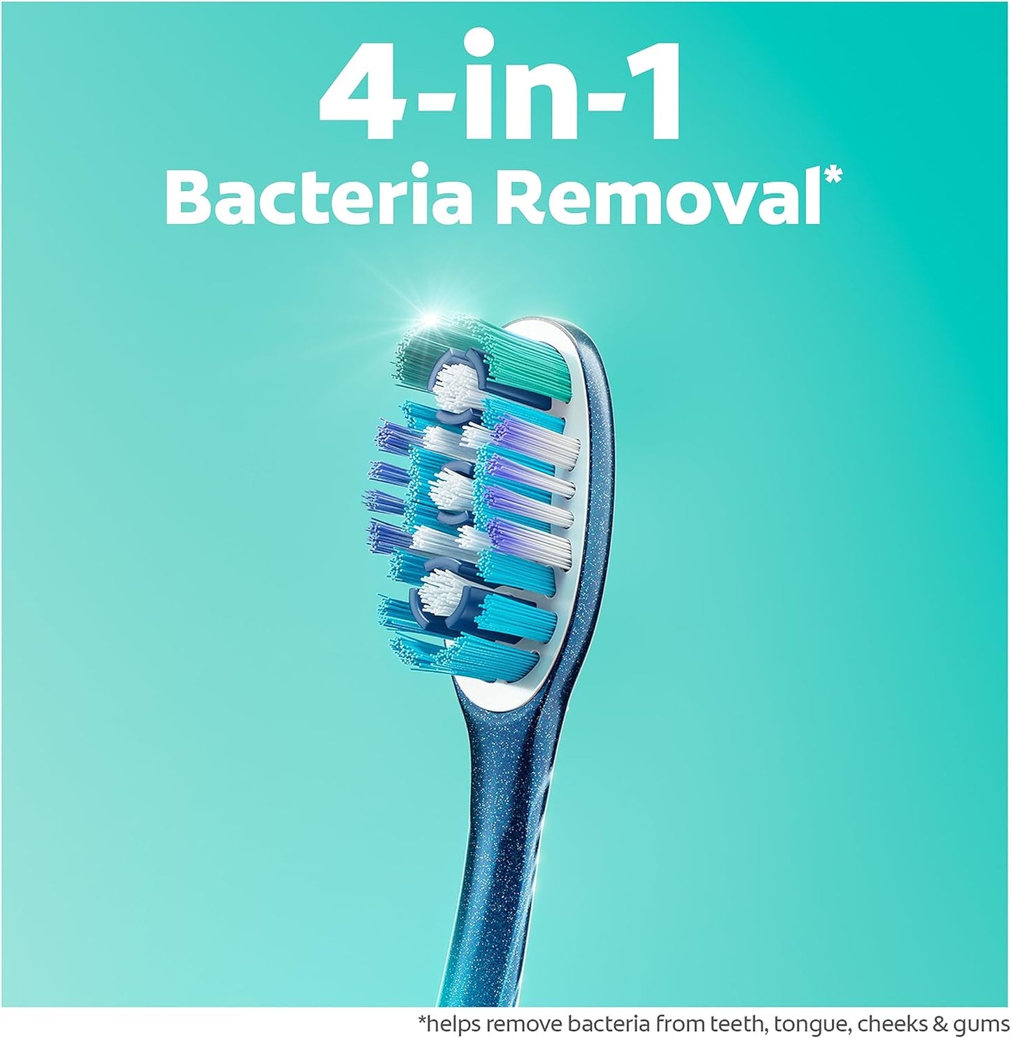 round toothbrush head shaped to access hard-to-reach areas of the mouth
