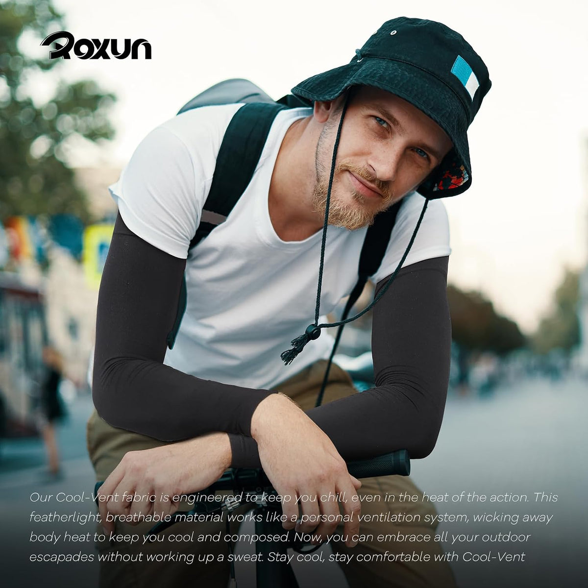 ROXUN Arm Sleeves – Mindful Sun Care Compression for Post-Run Recovery and Stretching