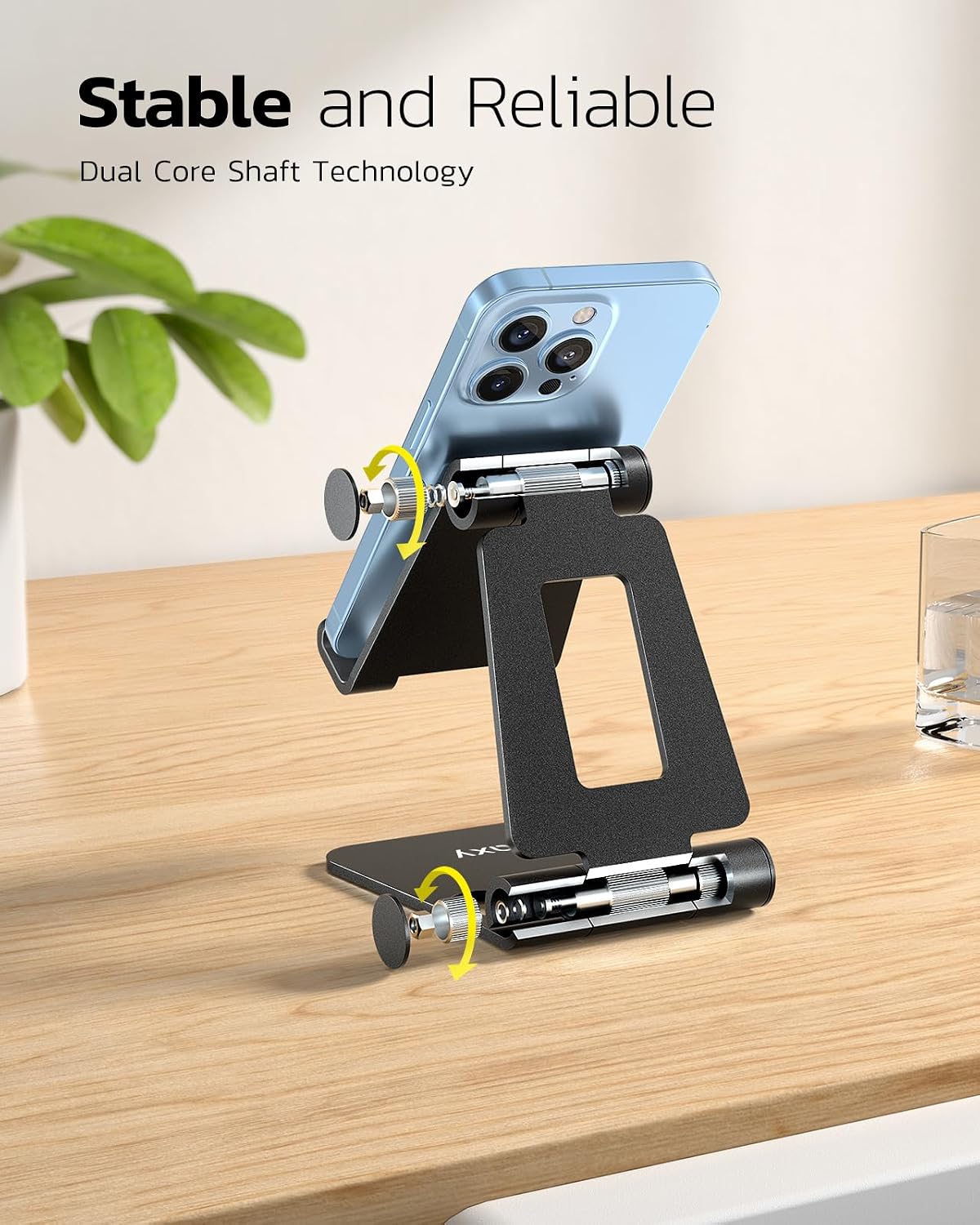 rubber anti-slip pads on the cradle contact points and base