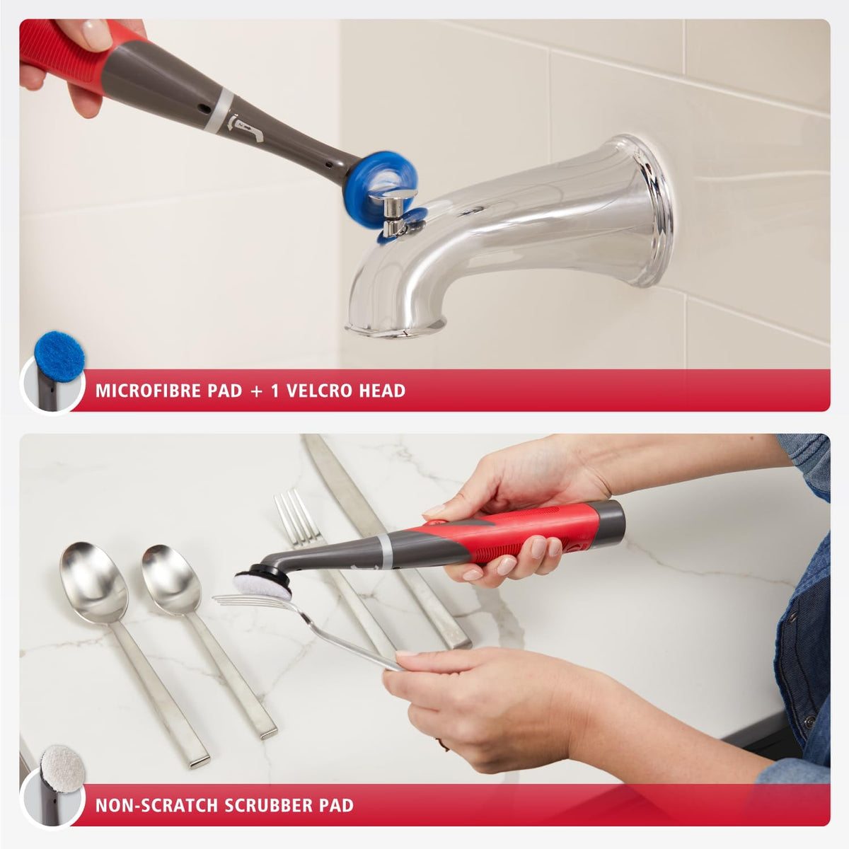 Rubbermaid Reveal Power Scrubber Birthday Gift for Her, Thoughtful Bathroom and Kitchen Cleaning Set