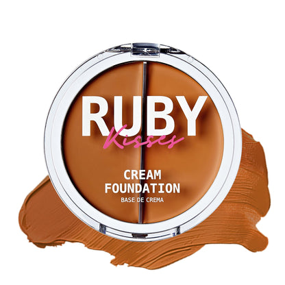 Ruby Kisses Cream Foundation 3D Face Creator 2-Color Foundation and Concealer – Desk-Drawer Friendly Base for On-the-Go Professionals
