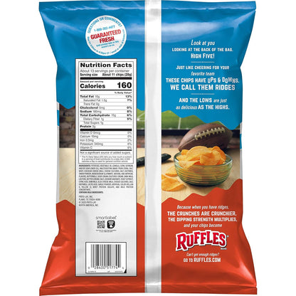 ruffles ridged potato chip texture for enhanced seasoning adhesion