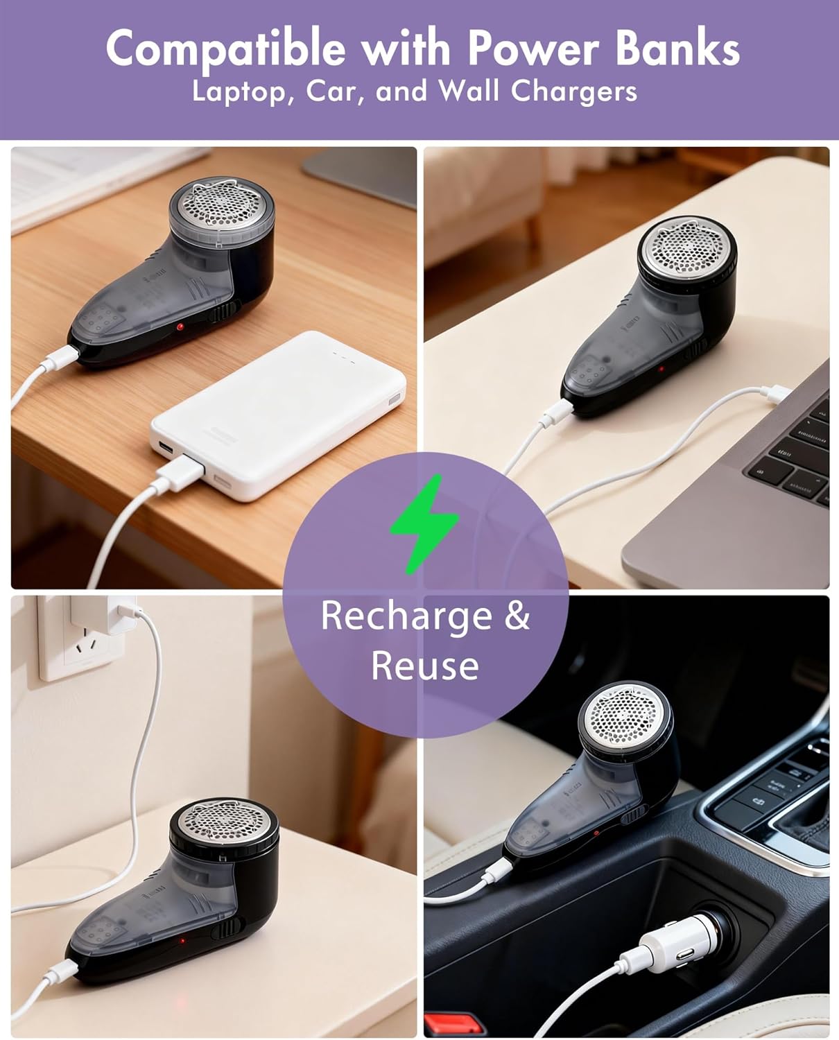 Ruidla Rechargeable Fabric Shaver – Safe Lint Remover for Family Homes with Kids and Pets