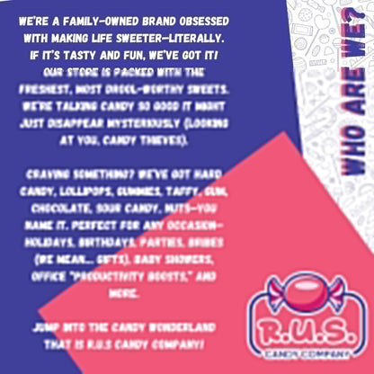 RUS Candy Company Peach Ring Gummies 8 oz Resealable Bag – Travel-Friendly Road Trip Snack for the Car Cup Holder