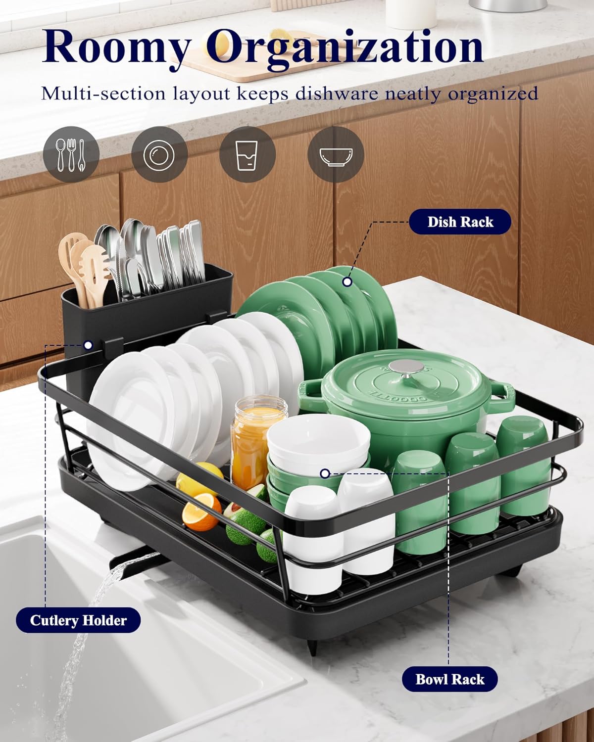 rust-proof premium metal frame paired with a plastic drainboard