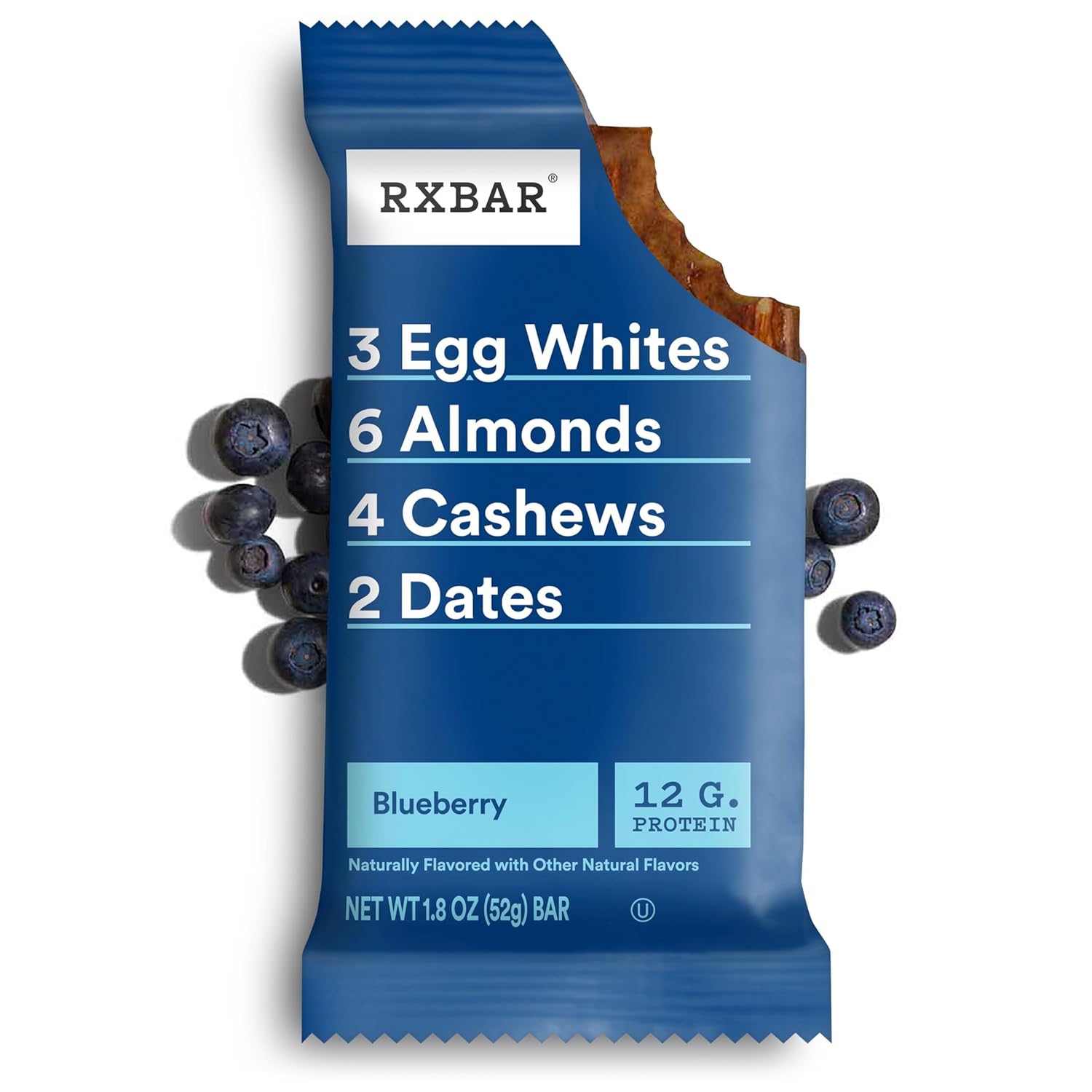 RXBAR Blueberry Protein Bar – Mid-Afternoon Desk Snack to Beat Cravings During Meetings, 12g Protein