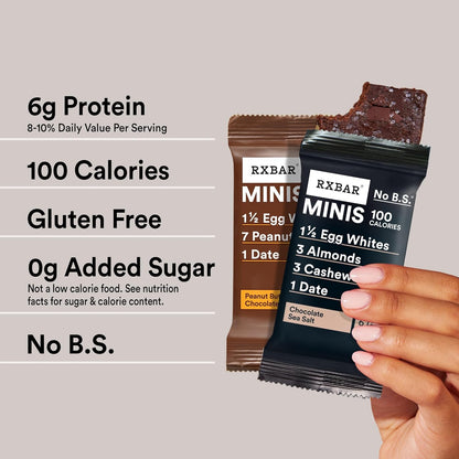 RXBAR Minis Protein Bars – Whole-Food Pantry Staple for Hormone-Friendly Snacking, Chocolate Sea Salt & More