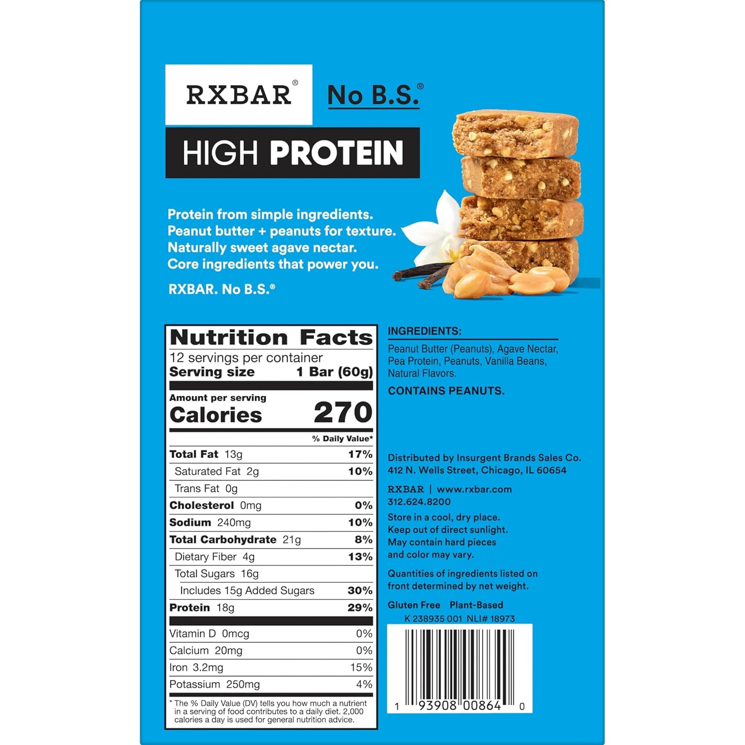 RXBAR Plant Protein Bar Vanilla Peanut Butter – Mindful Pantry Staple for Self-Care Sundays