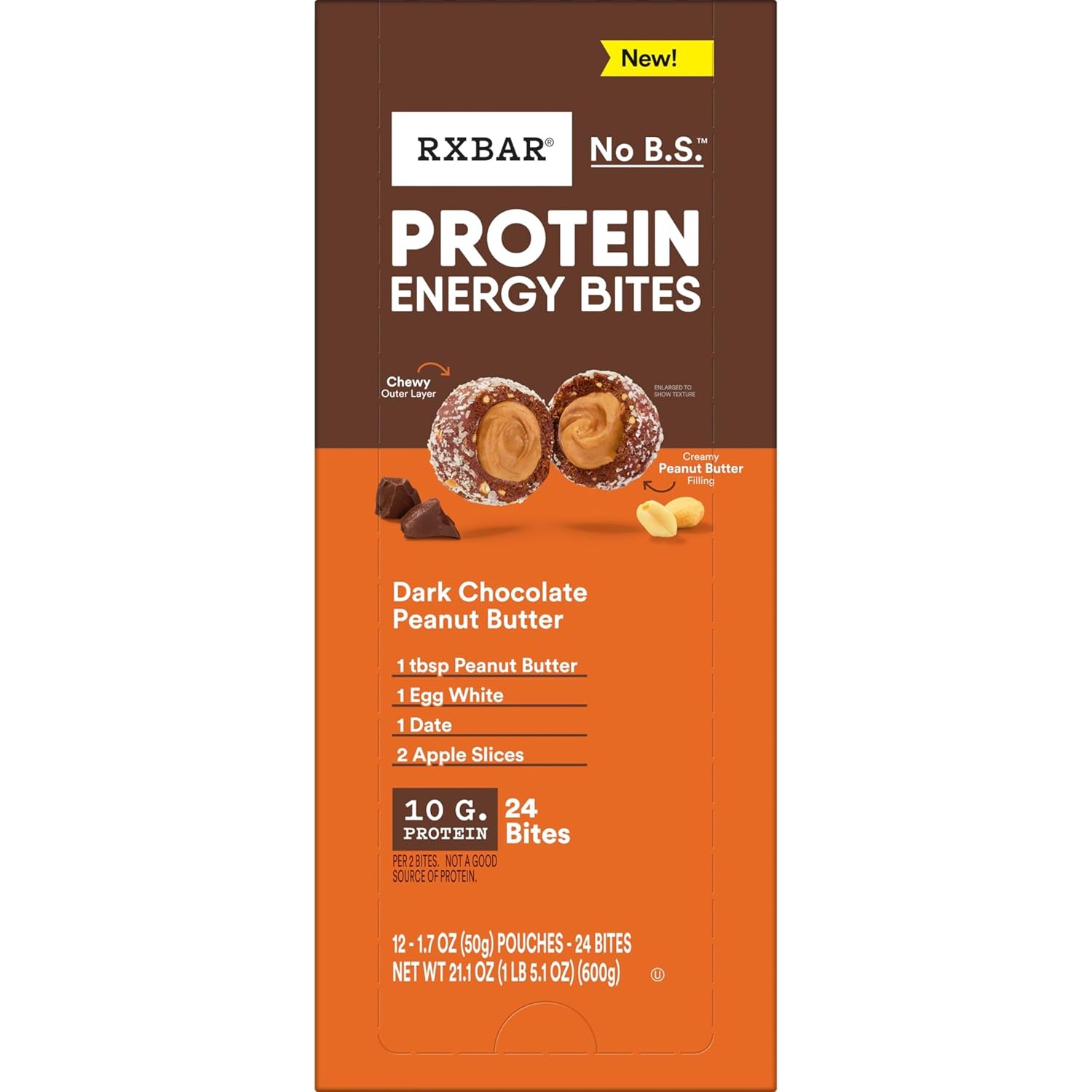 RXBAR Protein Balls for Wellness Routines, Gluten Free Dark Chocolate Peanut Butter Snack for Self-Care Days and Gym Bag Fuel