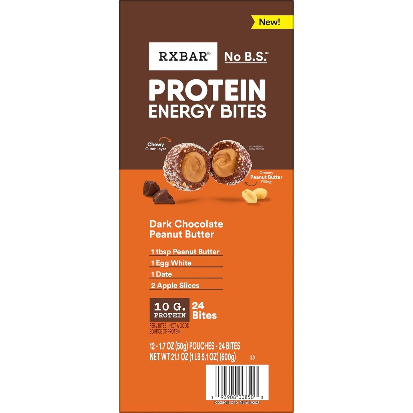 RXBAR Protein Balls for Wellness Routines, Gluten Free Dark Chocolate Peanut Butter Snack for Self-Care Days and Gym Bag Fuel