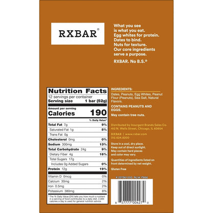 RXBAR Protein Bar Peanut Butter – Portable Post-Workout Refuel for Active Wellness Lifestyles