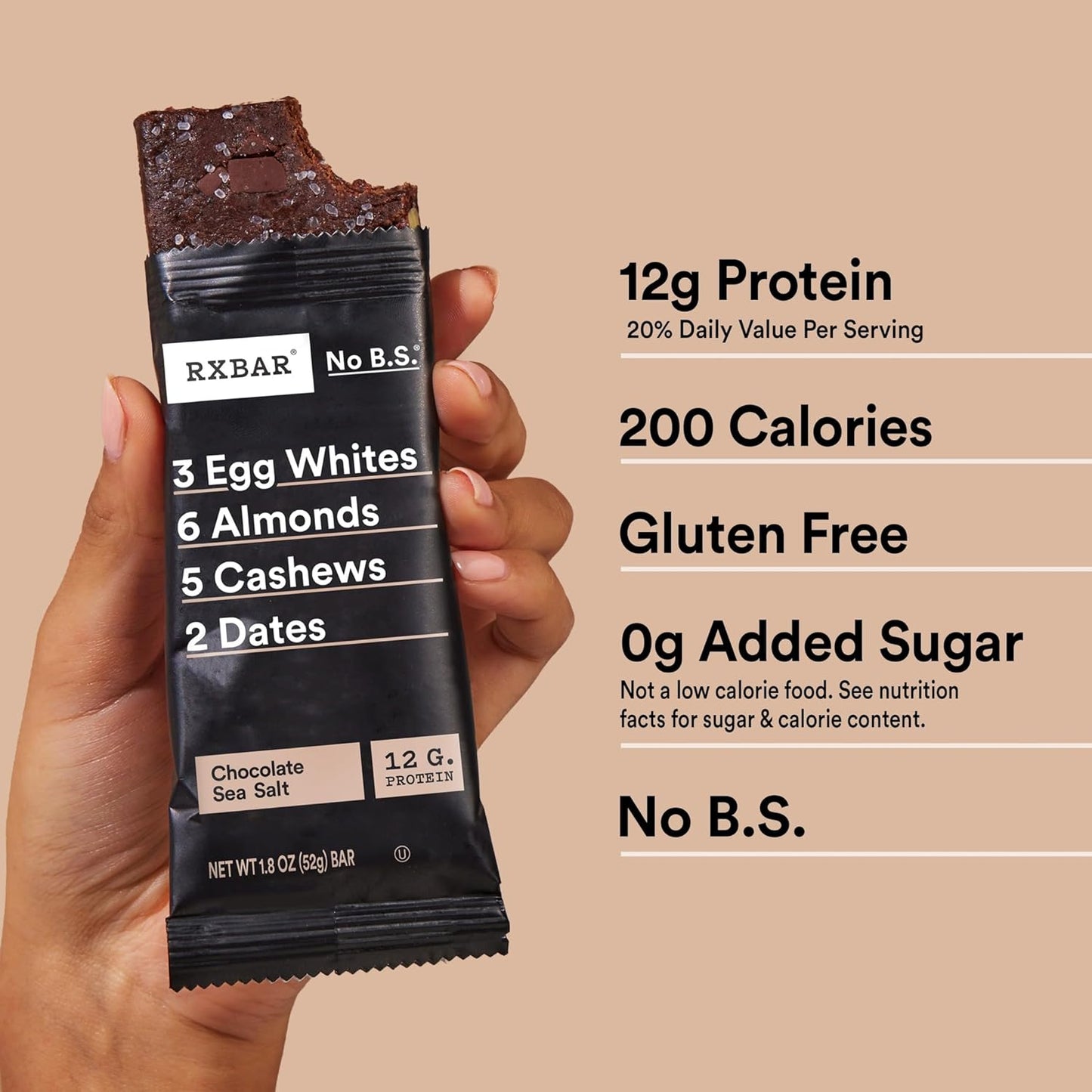 RXBAR Protein Bars – Whole-Food Snack for Self-Care Days and Afternoon Recharge, Chocolate Sea Salt 10 Count