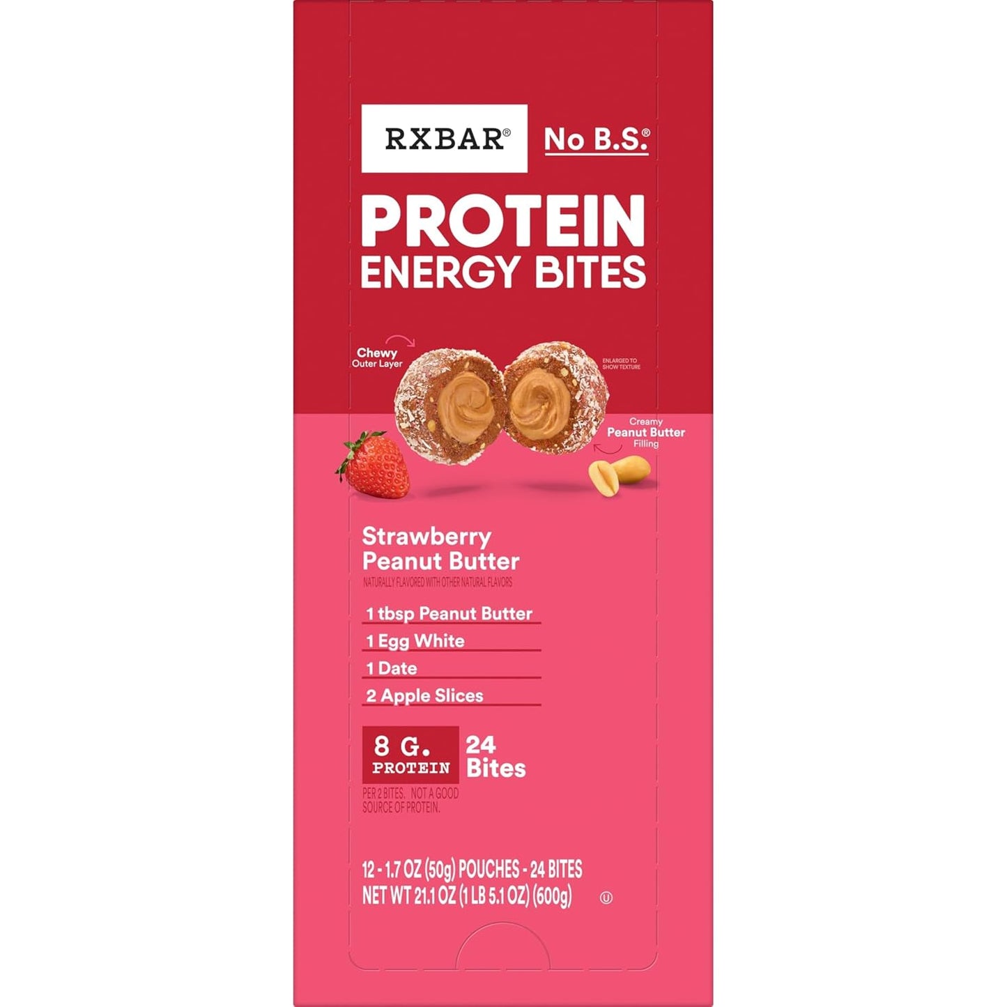 RXBAR Protein Energy Bites Strawberry Peanut Butter — Healthy Gift Box for Fitness Lovers and Busy Friends