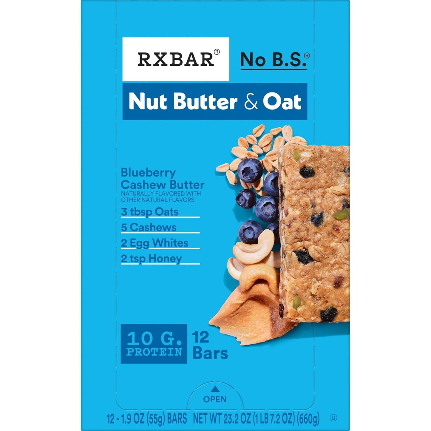 RXBAR Protein Snack Bars – Packable Energy Bite for Camping and Running Routes, Whole-Food Blueberry Cashew