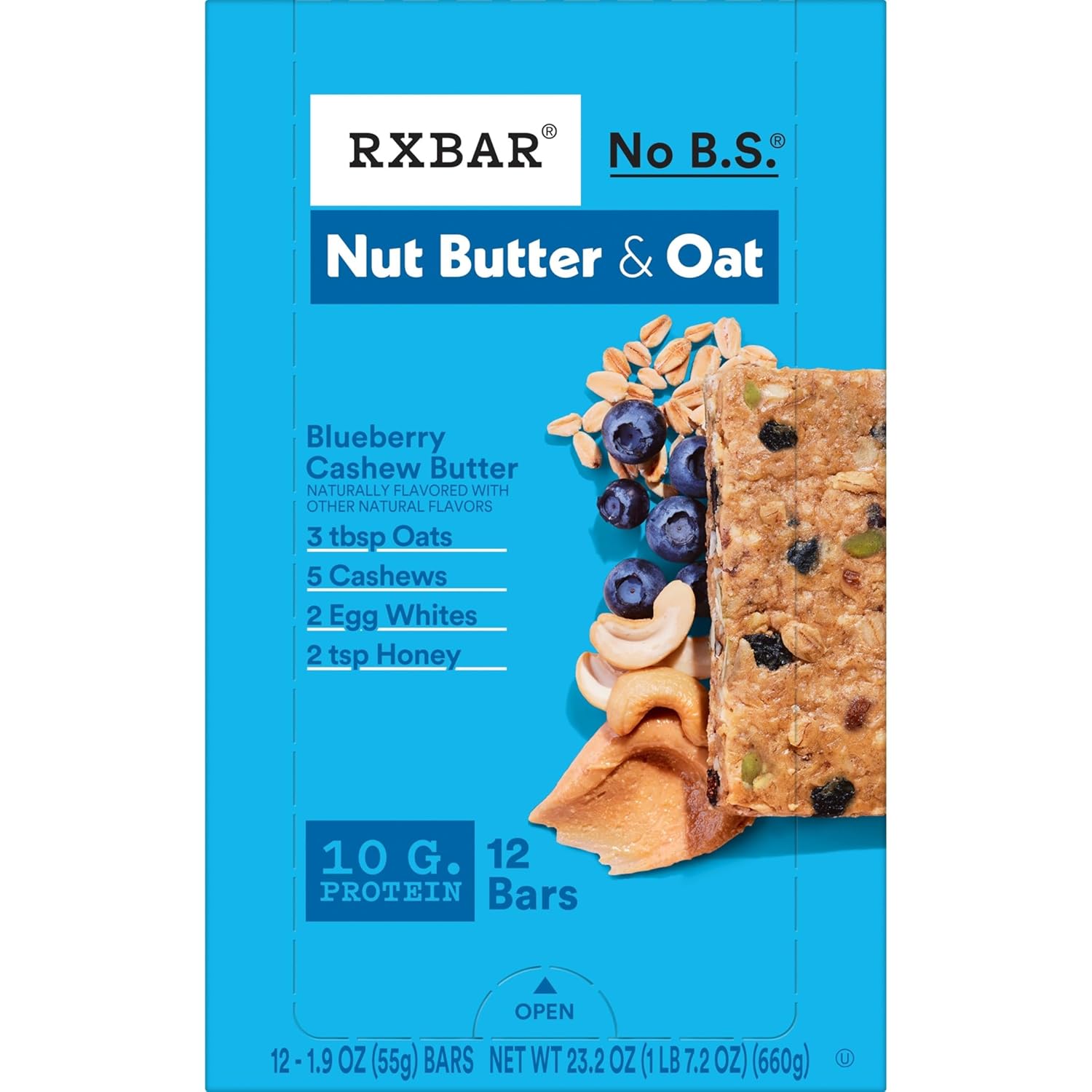 RXBAR Protein Snack Bars – Packable Energy Bite for Camping and Running Routes, Whole-Food Blueberry Cashew