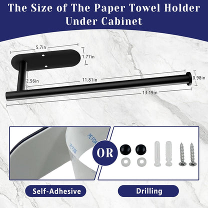 SADESIGN Paper Towel Holder Under Cabinet – Clean Countertop Storage for Clutter-Free Minimalist Kitchens