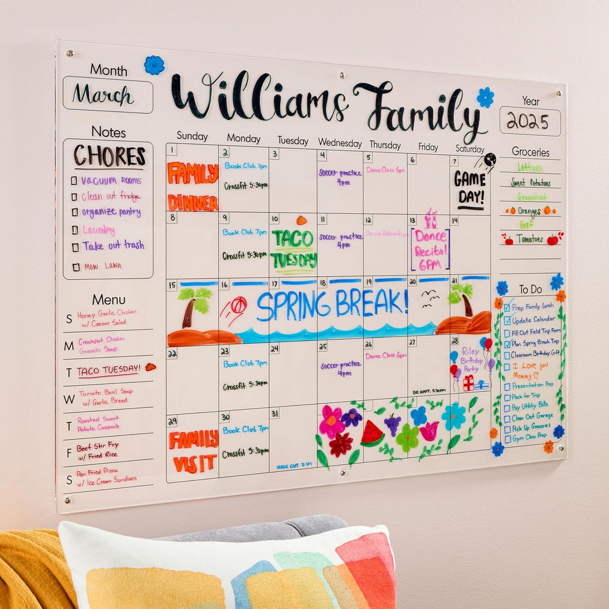 safe for use on whiteboard surfaces and aluminum frames