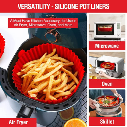 SafeHome Non-Stick Air Fryer Liners 2-Pack – Safe Oven and Air Fryer Accessory for 3-5 QT Baskets
