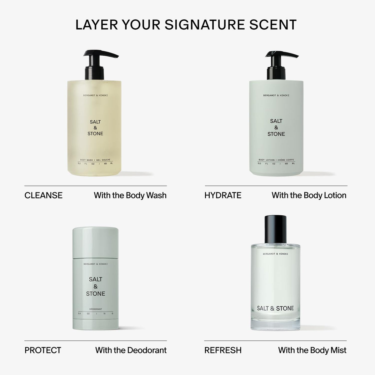 Salt & Stone Vitamin C Body Wash – Bergamot & Hinoki Designer Unisex Cleanser for Upscale Guest Bathroom